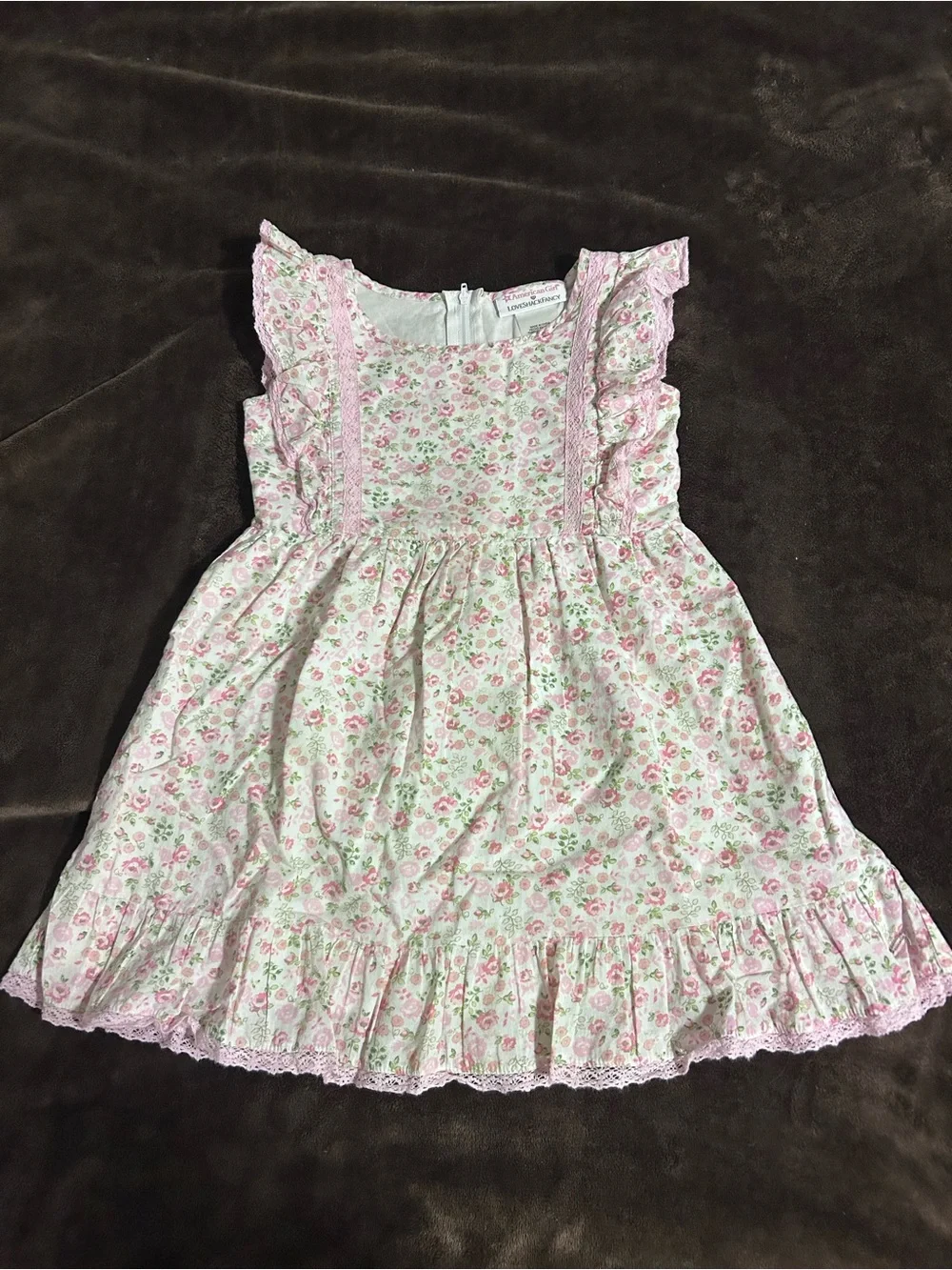 American Girl - LoveShackFancy Floral Dress, Janie&Jack Red Rose Top, BittyBaby